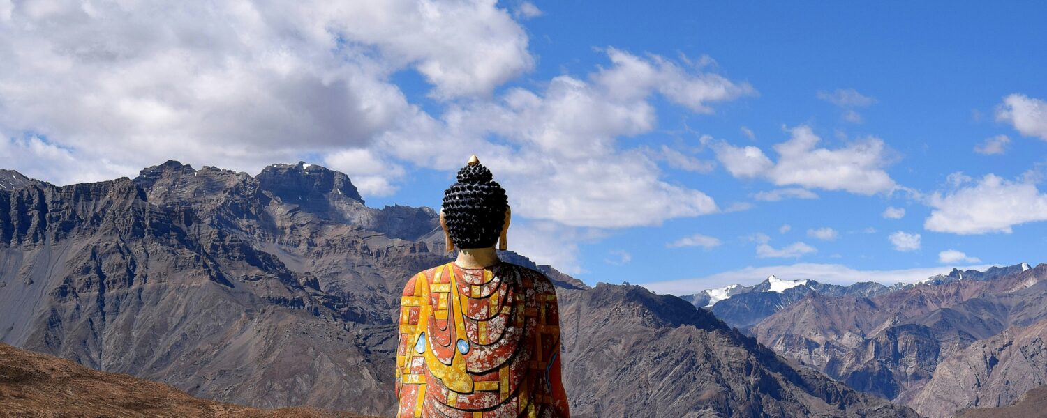 Majestic Buddha statue overlooking the Spiti Valley